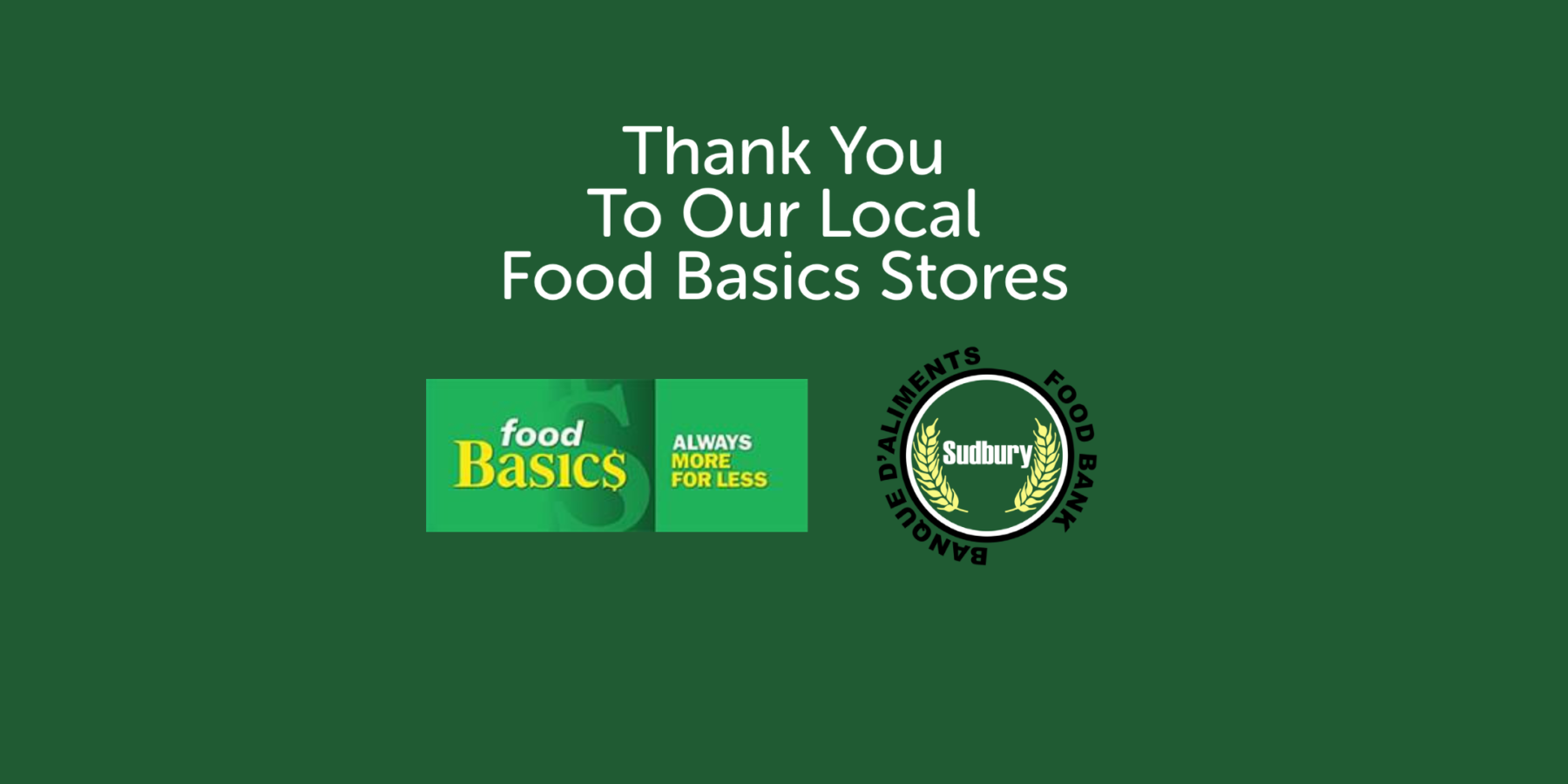 Banque d'aliments Sudbury Food Bank Fighting Hunger Feeding Hope